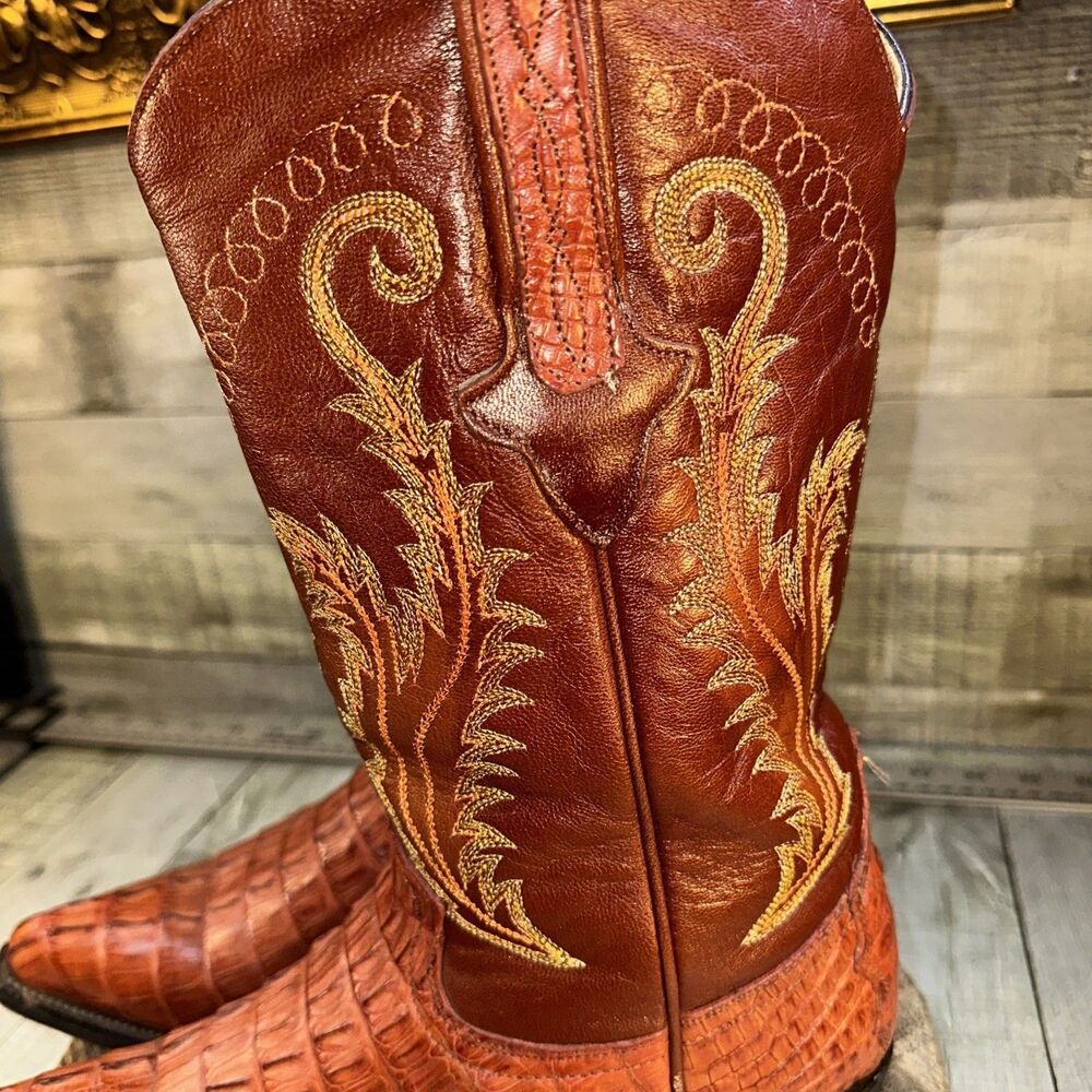 Cuadra Wild West Caiman Belly Cowboy Boots Men’s 8 USA Exotic Leather Mexico - Picture 9 of 16